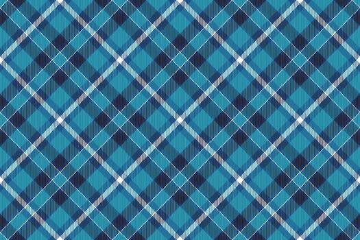 Carpet check fabric, linear pattern plaid textile. Graceful texture background tartan seamless in cyan and blue colors. vector