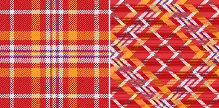 cheque sin costura tartán de modelo textil textura con un antecedentes tela tartán . conjunto en retro colores. almohada arreglo en cama. vector