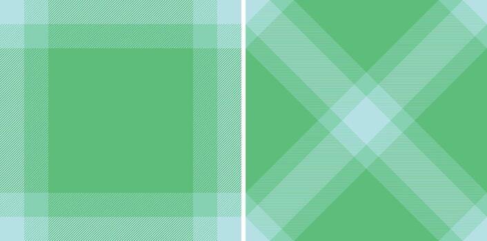 Green and blue plaid pattern set. A fresh, modern take on classic tartan, perfect for textiles, backdrops, or design elements. Versatile for many creative projects. vector