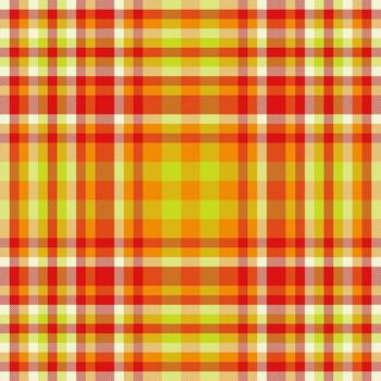Linear textile background seamless, rag fabric check. Pop pattern plaid tartan texture in red and bright colors. vector