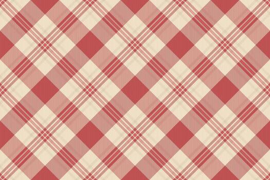 Cozy red and beige plaid pattern, perfect for backgrounds, textiles, or design elements. Evokes warmth and tradition. Use for holiday, rustic, or classic themes. vector