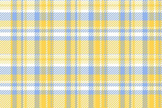 Seamless plaid pattern. Yellow and blue hues create a classic, textured backdrop. Ideal for textiles, backgrounds, or design projects. vector