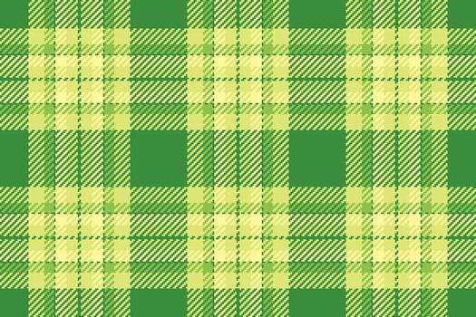 Green and yellow seamless plaid pattern. Classic, versatile fabric design. Ideal for backgrounds, textiles, or adding a rustic touch. Great for any project. vector