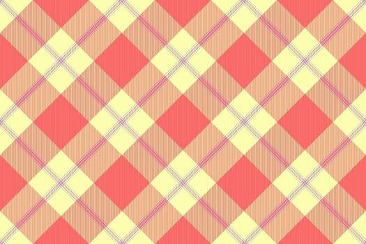Purity seamless tartan, real textile plaid pattern. Official background texture check fabric in red and light colors. vector