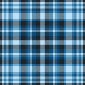Geometric pattern check seamless, idyllic texture fabric textile. Old-fashioned plaid tartan background in cyan and light colors. vector