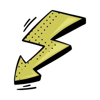 Green Arrow with Pointed End and Dots Doodle Style Element vector