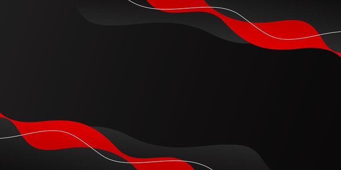 Abstract black and red background with wavy lines vector