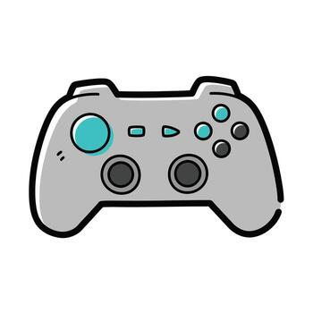 Modern Gaming Controller Icon, Game Console Input Device, Digital Entertainment, clean vector