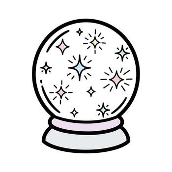 Crystal Ball with Sparkles - Fortune Telling, Magic, Future, Divination Icon, design element vector