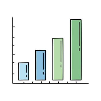 Simple Bar Chart Icon Growth, Data Analysis, Business Success, quantitative vector