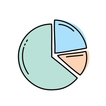 Colorful Pie Chart Icon, Data Visualization, Business Analytics, Infographic Element, strategy vector