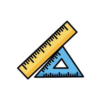 gobernantes y triángulo regla icono medición, geometría, matemáticas herramientas, gráfico vector