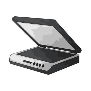 Scanner Machine with Open Lid vector