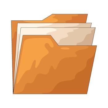 Illustration of an Open File Folder with Documents vector