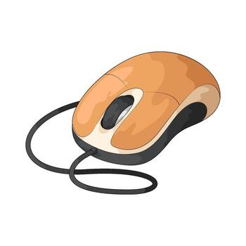 Illustration of a Computer Mouse with Cord vector