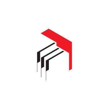 Red Grey Minimal Architecture Line Symbol vector