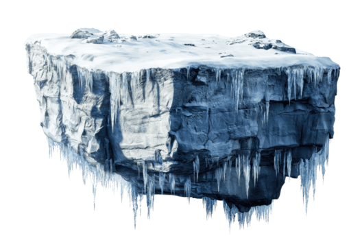 un' grande ghiaccio bloccare con acuto bordi e ghiaccioli sospeso a partire dal suo base, in mostra un' robusto, cristallino struttura. png