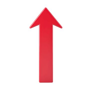 en vibrerande röd pil pekande uppåt, symboliserar tillväxt och framsteg, isolerat på genomskinlighet bakgrund. pil djärv Färg och riktning framföra känsla av positivitet och framåt- rörelse png