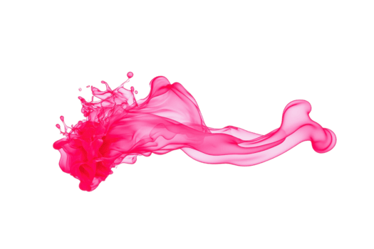 un' vivace spruzzo di rosa liquido crea astratto, dinamico forma contro trasparenza sfondo, in mostra fluido movimento e artistico espressione png