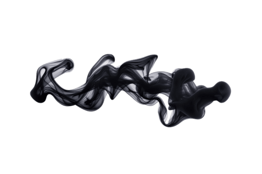 a abstrato Preto fumaça redemoinho em transparente fundo, criando misterioso e dinâmico visual efeito. fluindo, ondulado padronizar acrescenta sentido do movimento e profundidade para Projeto png