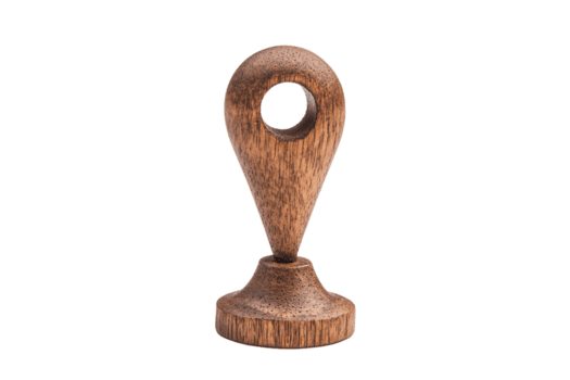 en trä- plats stift markör med slät Avsluta, terar cirkulär hål på topp, symboliserar navigering och riktning. handgjord design lägger till rustik Rör till några dekor png