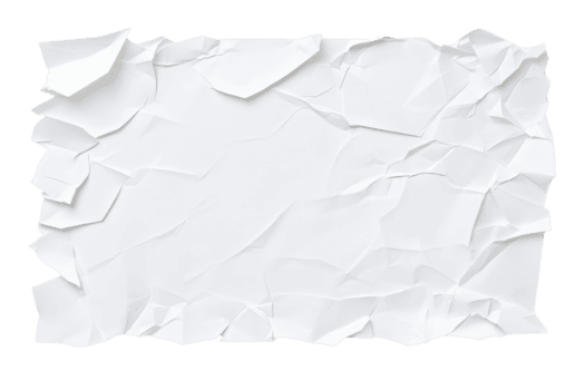 A Crumpled white paper texture with torn edges, ideal for backgrounds and design projects. paper uneven surface adds unique, artistic touch to any creative work png