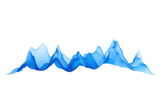 un dinámica azul resumen ola modelo parecido a montaña picos, exhibiendo fluidez y movimienot. diseño caracteristicas suave curvas y variar sombras de azul, creando sentido de profundidad y dimensión png