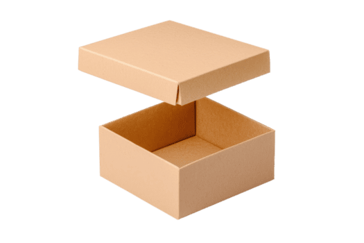 en kartong låda med friliggande lock, visa upp dess öppen interiör, isolerat på genomskinlighet bakgrund. enkel design slingor låda textur och strukturera, idealisk för förpackning begrepp png