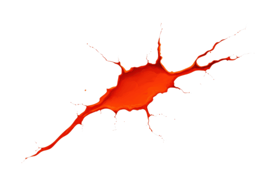 un' vivace spruzzo di rosso dipingere crea astratto, dinamico forma con schizzi estendendosi verso l'esterno, evocando energia e movimento. vivido colore e irregolare modulo rendere esso visivamente Impressionante png