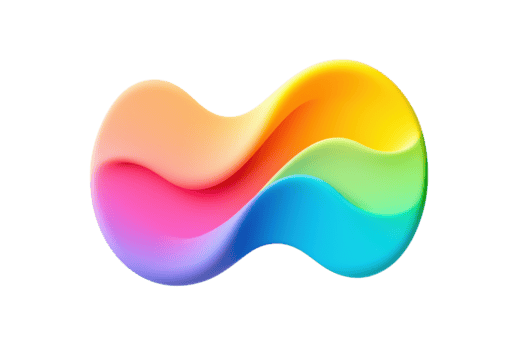 ein beschwingt, abstrakt 3d gestalten mit glatt, fließend Kurven und Gradient von Regenbogen Farben, Erstellen dynamisch und modern Design. glänzend Oberfläche verbessert es ist visuell Beschwerde png