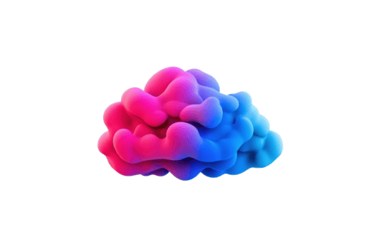 un vibrante, resumen 3d forma con liso, nube me gusta textura mezclas rosado y azul matices, creando dinámica y vistoso visual png