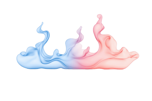 un' ipnotizzante miscela di blu e rosa Fumo turbinii con grazia contro trasparenza sfondo, la creazione di etereo e dinamico visivo effetto. fluido movimento e morbido colori evocare senso di calma e png