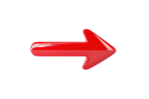 en skinande röd pil pekande till höger, symboliserar riktning och rörelse, isolerat på genomskinlighet bakgrund. glansig Avsluta lägger till modern och elegant utseende till design png