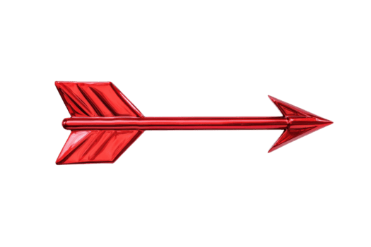 en skinande röd pil med elegant design och metallisk Avsluta, pekande till höger, isolerat på genomskinlighet bakgrund. detta vibrerande pil symboliserar riktning och rörelse png