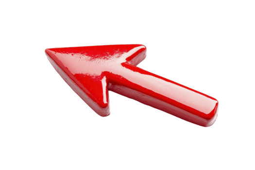 en skinande röd pil pekande till vänster, isolerat på genomskinlighet bakgrund, symboliserar riktning och rörelse. glansig Avsluta lägger till modern Rör till enkel design png