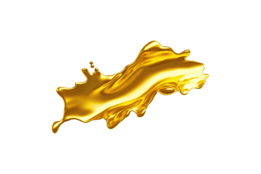 un' dinamico spruzzo di liquido oro con lucido, metallico struttura su trasparenza sfondo, la creazione di lussuoso e elegante visivo effetto png