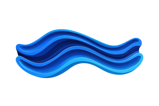 ein dynamisch 3d abstrakt Welle Design im variieren Schatten von Blau, Erstellen Sinn von Bewegung und Flüssigkeit. geschichtet Kurven geben modern und künstlerisch fühlen, perfekt zum kreativ Projekte png