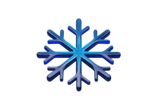 en vibrerande blå snöflinga med invecklad mönster, symboliserar vinter- och kall väder, isolerat på genomskinlighet bakgrund. design är symmetrisk och detaljerad, fångande väsen av frostig säsong png