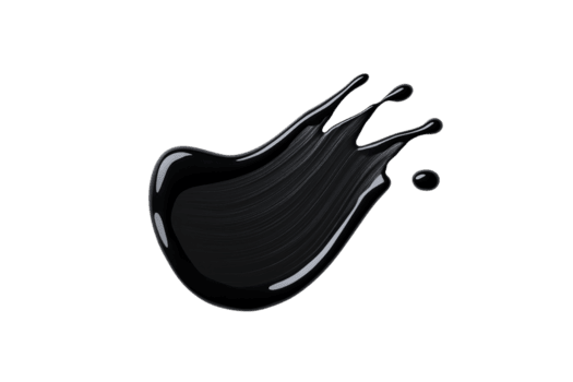 en dynamisk stänk av glansig svart måla med slät, strömmande rader och reflekterande höjdpunkter, skapande känsla av rörelse och fluiditet. perfekt för konstnärlig och design projekt png