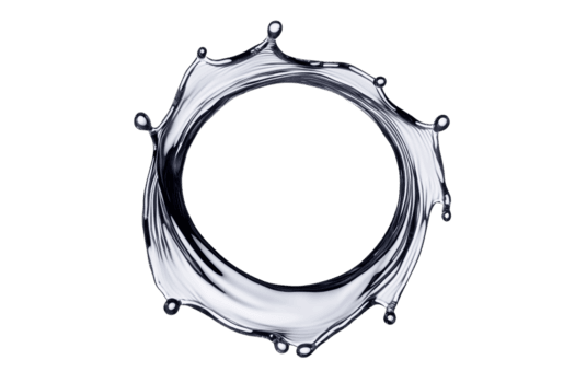 en dynamisk stänk av flytande former cirkulär form, skapande känsla av rörelse och fluiditet. transparent och reflekterande kvaliteter av flytande Lägg till modern och abstrakt känna till bild png