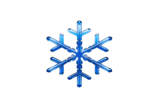 un brillante azul copo de nieve con simétrico diseño, simbolizando invierno y frío clima, aislado en transparencia antecedentes. intrincado modelo Destacar belleza de naturaleza geometría png