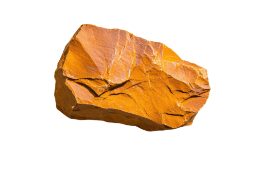 un' vivace arancia roccia con distinto textures e naturale modelli, isolato su trasparenza sfondo, in mostra suo aspro superficie e unico geologica Caratteristiche png