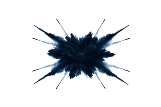 un dinámica azul y negro resumen explosión diseño con agudo bordes y central explosión, creando sentido de energía y movimiento png