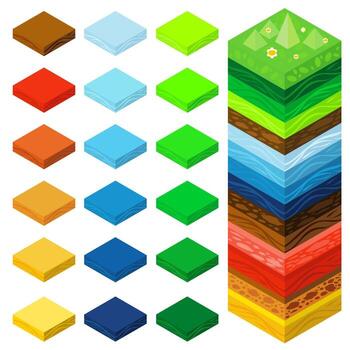 Isometric Asset of earth layer platform vector