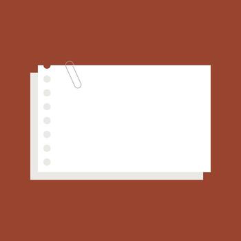 note paper sheets with paper clip element vector