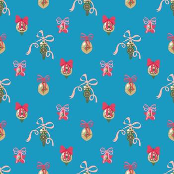 sin costura modelo de Navidad adornos con cintas interminable texturas para tu diseño vector