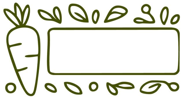 Carrot frame border with rectangular vegetable design outline vector