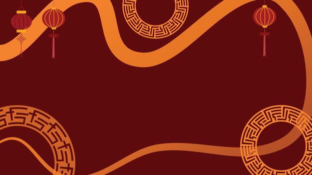 resumen rojo y oro antecedentes con curvo oriental elementos vector