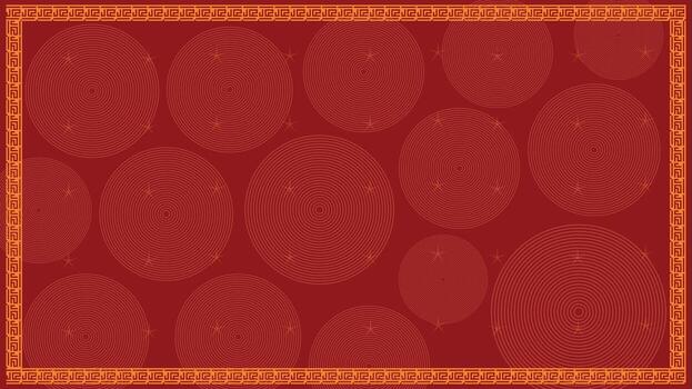 Elegant red oriental frame background with circular patterns vector