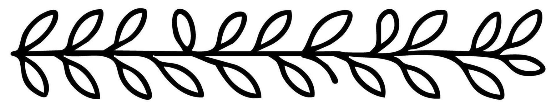 Minimalist botanical line border with elegant leafy branch pattern vector